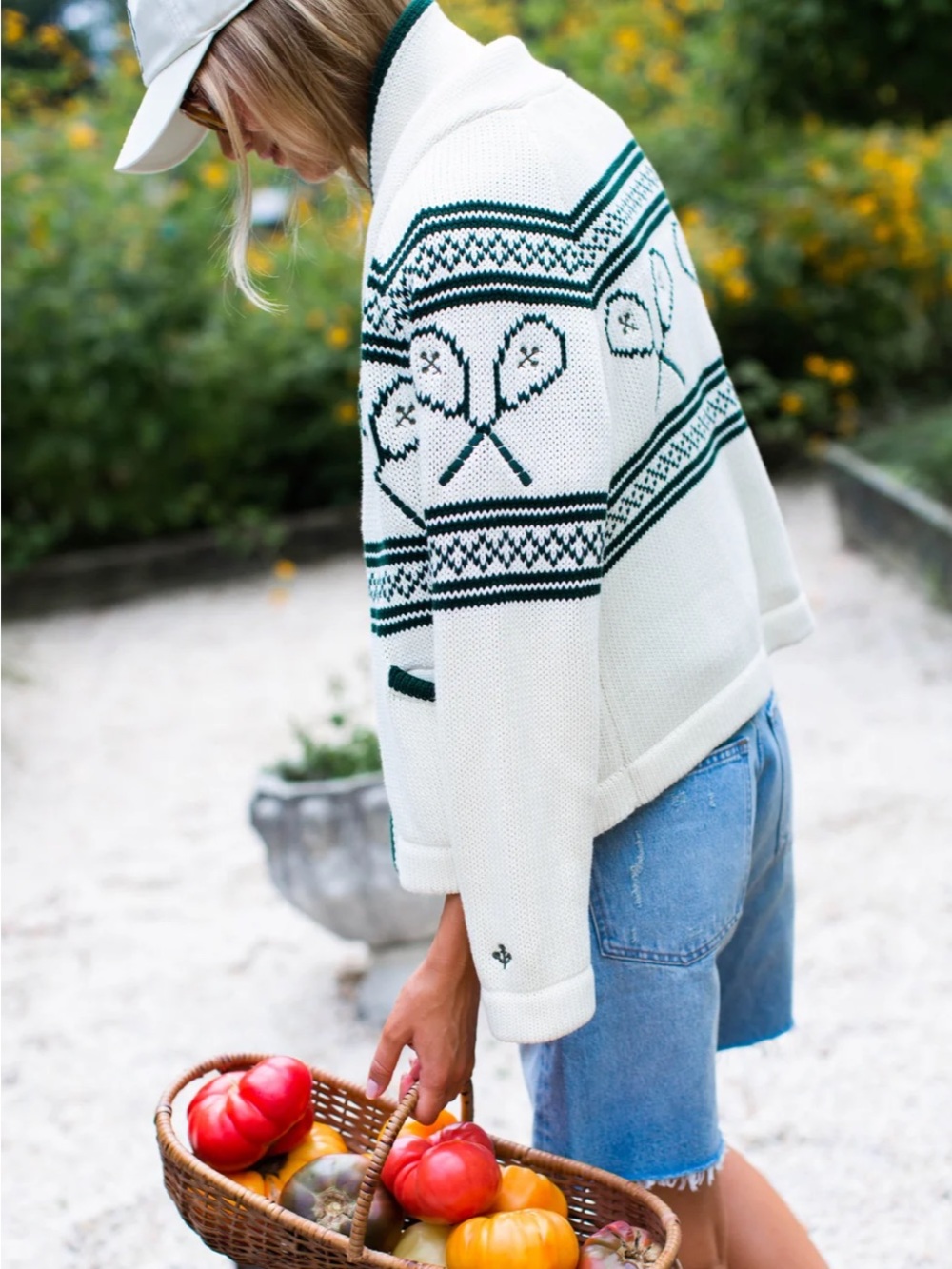NEW Marea by Liz Joy Tennis Intarsia Shawl Cardigan. S. NWT - Picture 7 of 12